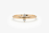 0.3ct Engagement Ring Round Cut Diamond Two Stone Minimalist 14k Rose Gold Over