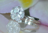 4Ct Marquise Princess Cut Diamond Cluster Engagement Ring 14K White Gold Finish