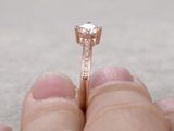 0.5ct Round Cut Diamond Engagement Ring 14k Rose Gold Finish 4 Prong Set Wedding