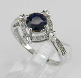 3Ct Round Black Diamond Accent Vintage Halo Engagement Ring 14K White Gold Over