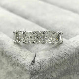 6.5Ct Radiant Cut Diamond Women Wedding Band 14K White Gold Finish Full Eternity