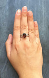 1.6ct Engagement Ring Oval Cut Red Garnet Split Shank 14k White Gold Finish