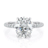 2.6ct Oval Cut Diamond Accent with Solitaire Engagement Ring 14k White Gold Over