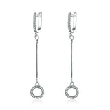 1.5ct Round Cut VVS1 Diamond Round Shape Long Drop Earrings 14k WhiteGold Finish