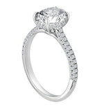 2ct Oval Cut Diamond Engagement Ring Three Row Accent Women 14k WhiteGold Finish