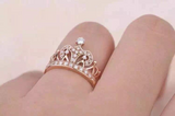 2.3ct Round Cut Diamond Engagement Ring 14k Rose Gold Finish Crown Queen Design