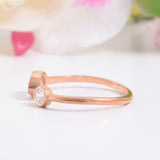 1ct Pear Cut VVS1D Diamond Engagement Ring Bezel Set Open 14k Rose Gold Finish