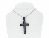 1.14ct Round Cut Black Diamond Pendant Jesus Cross 14k WhiteGold Finish NO CHAIN