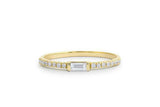 Half Eternity Wedding Band 0.85ct Baguette Cut Diamond 14k Yellow Gold Finish