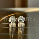 0.55ct Round Cut Moissanite Solitaire Stud Women Earrings 14k White Gold Plated