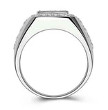 5ct Round Diamond Cluster Halo Accent Men Engagement Ring 14k White Gold Finish