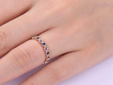 2ct Round Cut Blue Sapphire Alternate Amethyst Eternity Band 14k Rose Gold Over