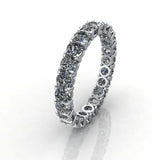 2.75ct Round Cut Diamond Wedding Band Eternity Anniversary 14k White Gold Finish