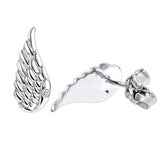 0.1Ct Round Cut Diamond Angel Fairy Bird Wings Stud Earrings 14K White Gold Over