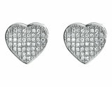 0.35ct Round Cut VVS1D Diamond Heart Shaped Stud Earrings 14k White Gold Finish