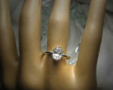 6 Prong Solitaire Engagement Ring 1.5ct Oval Cut Diamond 14k White Gold Finish