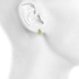 1.5ct Stud Earrings Pear Cut Peridot Intertwined Dangling 14k Yellow Gold Finish