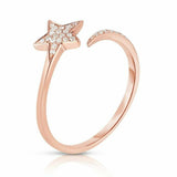 1ct Round Diamond Shooting Star Open Bypass Engagement Ring 14k Rose Gold Over