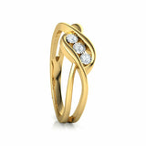 1ct Engagement Ring Round Diamond Swirl Twist Open Shank 14k Yellow Gold Finish