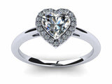 1.4ct Heart Cut VVS1D Diamond Halo Solitaire Engagement Ring 14k Gold Finish