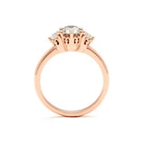 1.14ct Round Cut Diamond Engagement Ring 14k Rose Gold Finish Trilogy Solitaire