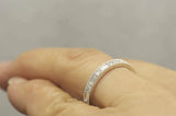 2Ct Round Baguette Diamond East West Eternity Wedding Band 14K White Gold Finish