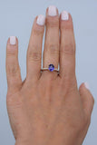 1.5ct Oval Cut Purple Amethyst Engagement Ring Hidden Halo 14k Rose Gold Finish