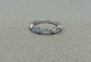 0.5ct Wedding Band Round Cut Diamond Half Eternity Stackable 14k White Gold Over