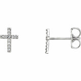 1ct Round Cut VVS1 Diamond Jesus Cross Stud Earrings Women 14k White Gold Finish