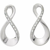 0.5ct Round Cut Diamond Eternity Infinity Drop Earring 14k White Gold Finish