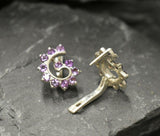 1.5ct Drop Earrings Round Cut Purple Amethyst Swirl Twist 14k White Gold Finish