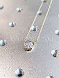 1ct Heart Simulated Diamond Beze Set Pendant with Chain 14k Yellow Gold Plated