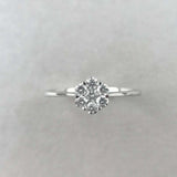 Floral Minimalist Engagement Ring 1.2ct Round Cut Diamond 14k White Gold Finish