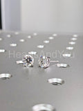 2ct Round Cut Moissanite 4 Claws Solitaire Stud Earrings 14k White Gold Plated