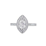 2Ct Marquise Cut Diamond Halo Engagement Ring 14K White Gold Finish Round Accent