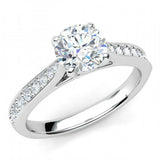 1.6ct Round Cut Diamond Accent Solitaire Engagement Ring 14k White Gold Finish