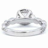 2.4ct Cushion Cut Diamond Engagement Ring Twist Shank Halo 14k White Gold Finish