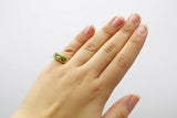 2ct Emerald Green Peridot Engagement Ring Trilogy Solitaire 14k Yellow Gold Over