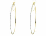 0.1ct Round Cut VVS1D Diamond Party Wear Hoop Earrings 14k Yellow Gold Finish