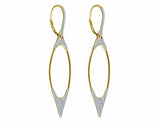 3Ct Round Cut Diamond Unique Oval Hollow Drop Earrings 14K Yellow Gold Finish