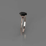 0.75ct Oval Cut Black Diamond Engagement Ring Solitaire Women 14k Rose Gold Over