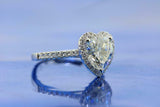 2ct Heart Cut Diamond Halo Bridal Set Band Engagement Ring 14k White Gold Finish