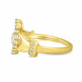 1.9ct Heart Simulated Diamond Claddagh Wedding Bridal Set 14k Yellow Gold Plated