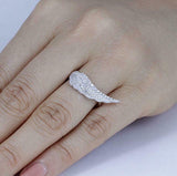 2Ct Round Cut Diamond Angel Fairy Wing Engagement Ring 14K White Gold Finish