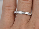 2ct Baguette Cut Diamond Wedding Band Channel Set Eternity 14k White Gold Finish