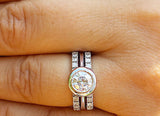 Trio Set Engagement Ring 2ct Round Brilliant Cut Diamond 14k White Gold Finish