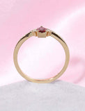 1ct Pear Cut Red Garnet Wedding Band V Shaped Petite Curved 14k Yellow Gold Over