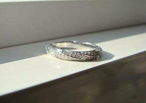 2Ct Round Cut Diamond Twist Rope Eternity Wedding Band 14K White Gold Finish