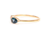 1ct Pear Cut London Blue Topaz Diamond Petite Ring 14k Yellow Gold Finish