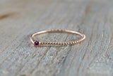 0.1ct Round Pink Ruby Braided Band Solitaire Engagement Ring 14k Rose Gold Over